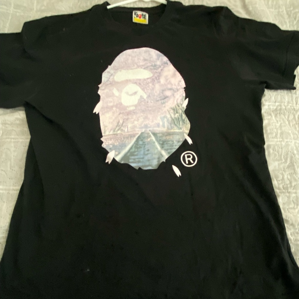 Bape Black Tee with Graphic Design